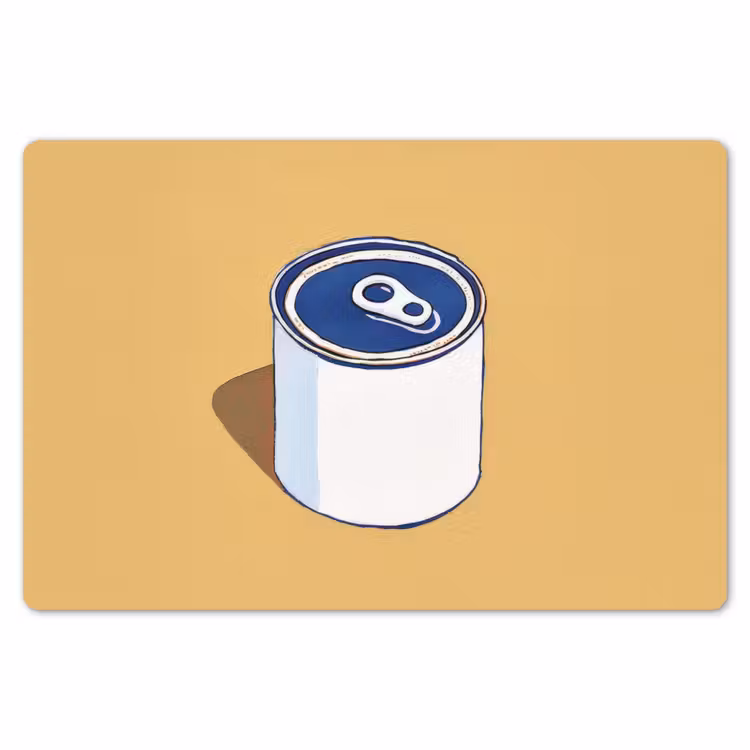 Placemat - 6 stuks - Blikje - Minimalistisch - Blauw - Illustratie — 7