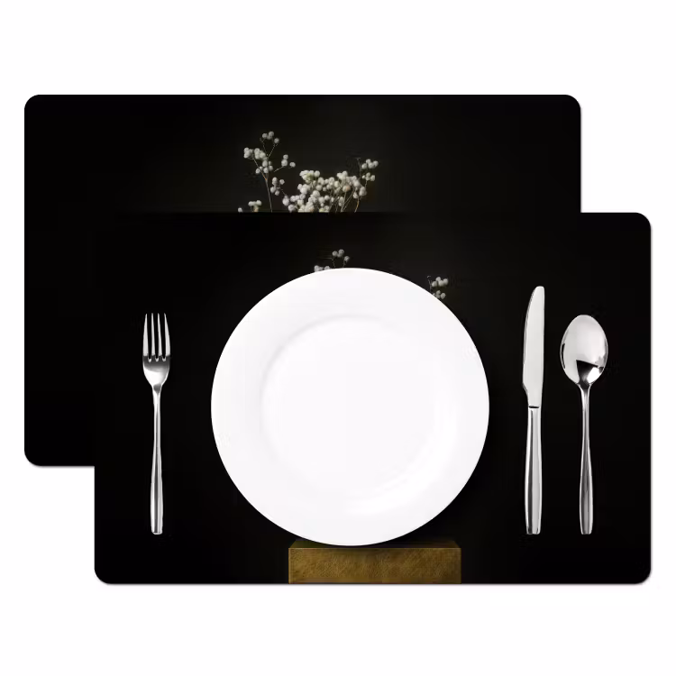 Placemat - 6 stuks - Bloembollen - Wit - Vaas - Minimalistisch — 2
