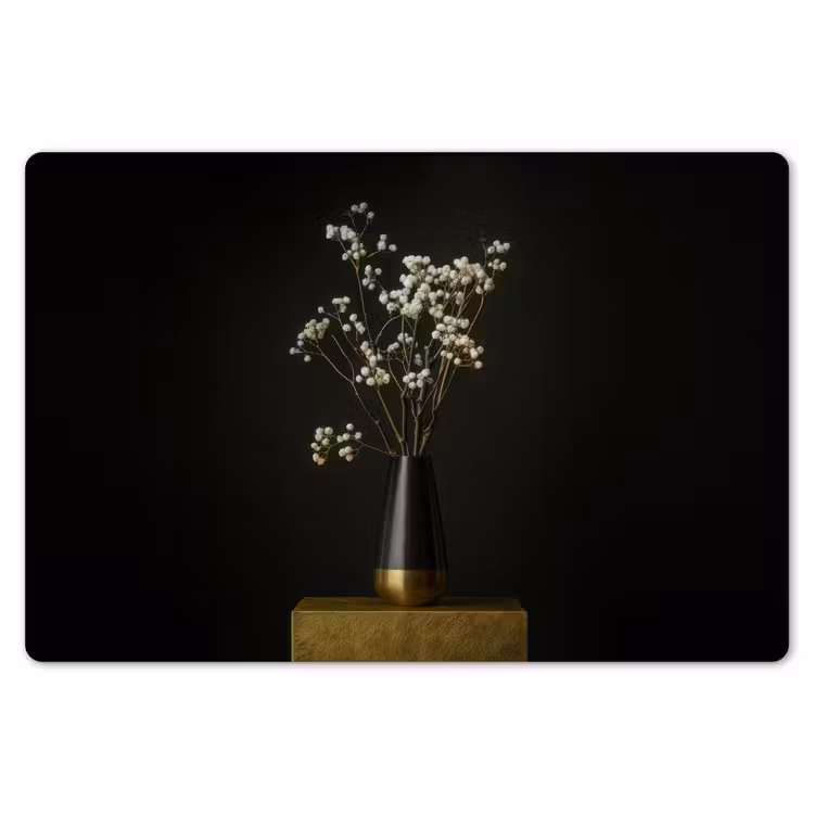 Placemat - 6 stuks - Bloembollen - Wit - Vaas - Minimalistisch — 7