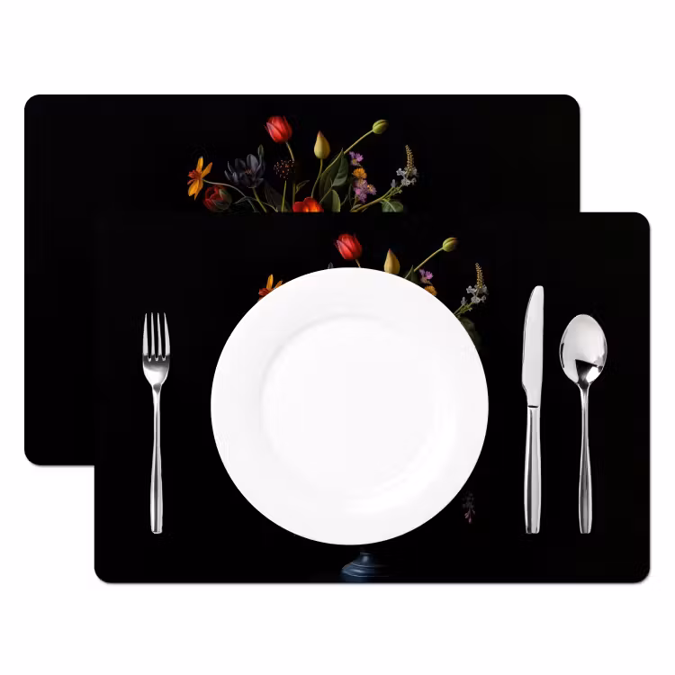 Placemat - 6 stuks - Bloemen - Bessen - Klassiek — 2