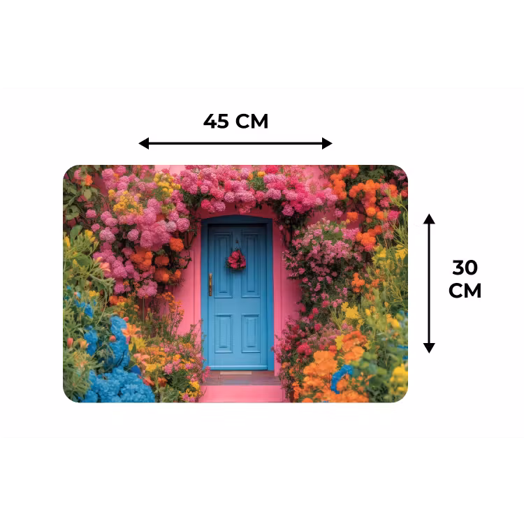 Placemat - 6 stuks - Bloemen - Deur - Roze — 3