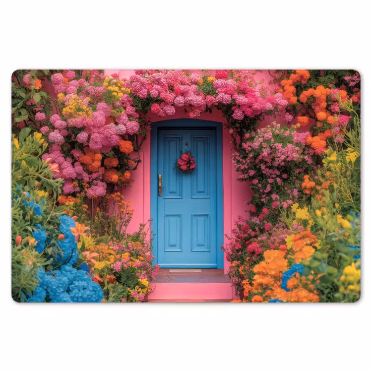 Placemat - 6 stuks - Bloemen - Deur - Roze — 7