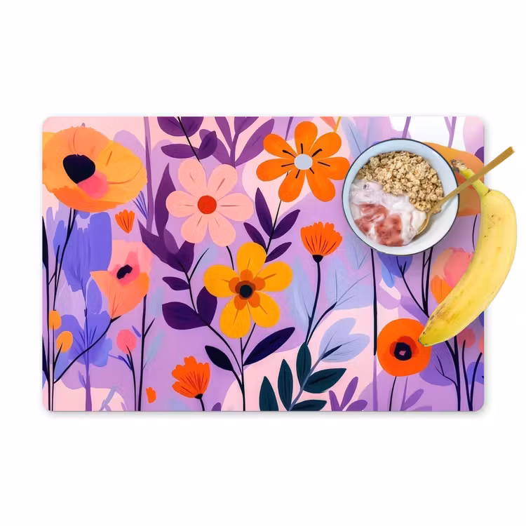 Placemat - 6 stuks - Bloemen - Kleurrijk - Bladeren — 1