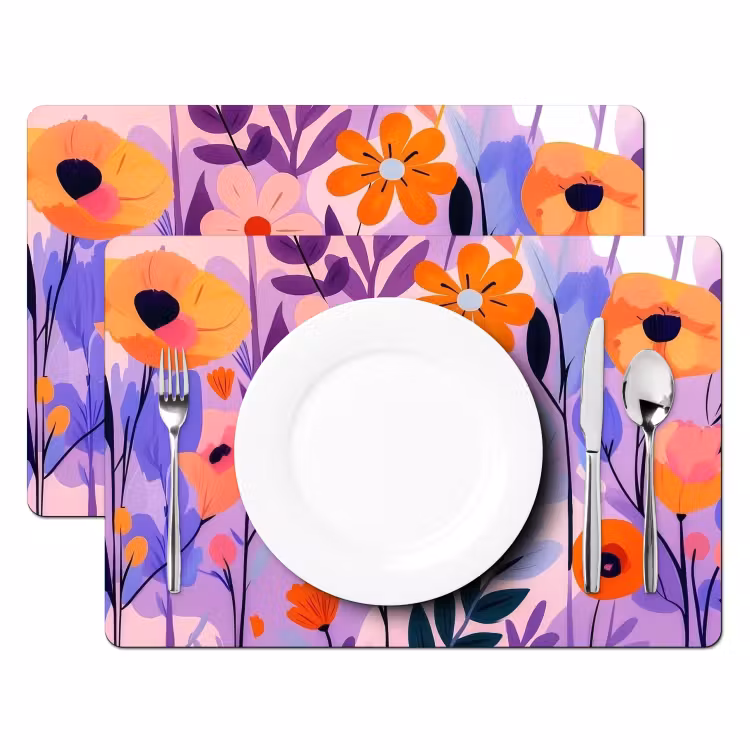 Placemat - 6 stuks - Bloemen - Kleurrijk - Bladeren — 2