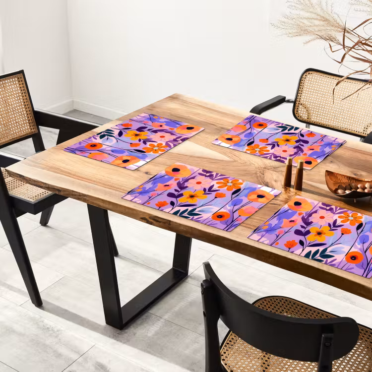 Placemat - 6 stuks - Bloemen - Kleurrijk - Bladeren — 5