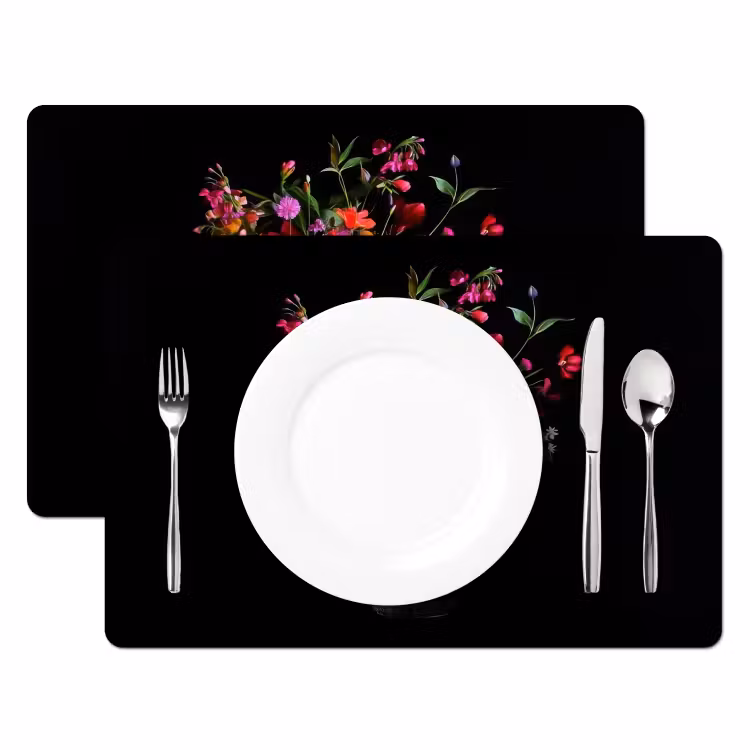 Placemat - 6 stuks - Boeket - Veldbloemen - Vaas — 2