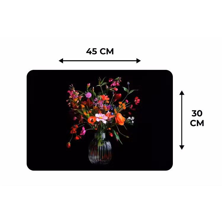 Placemat - 6 stuks - Boeket - Veldbloemen - Vaas — 3