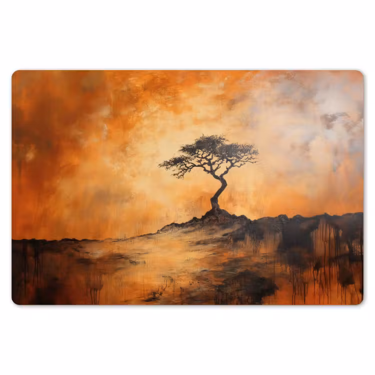 Placemat - 6 stuks - Boom - Landschap - Oranje — 7