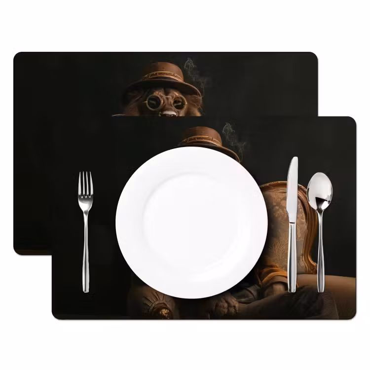 Placemat - 6 stuks - Bril - Leeuw - Bank - Hoed — 2