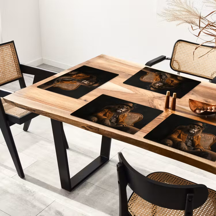 Placemat - 6 stuks - Bril - Leeuw - Bank - Hoed — 5