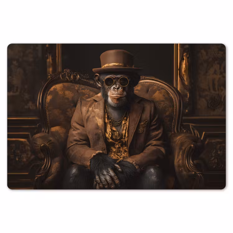 Placemat - 6 stuks - Chimpansee - Stoel - Pak - Bruin — 7