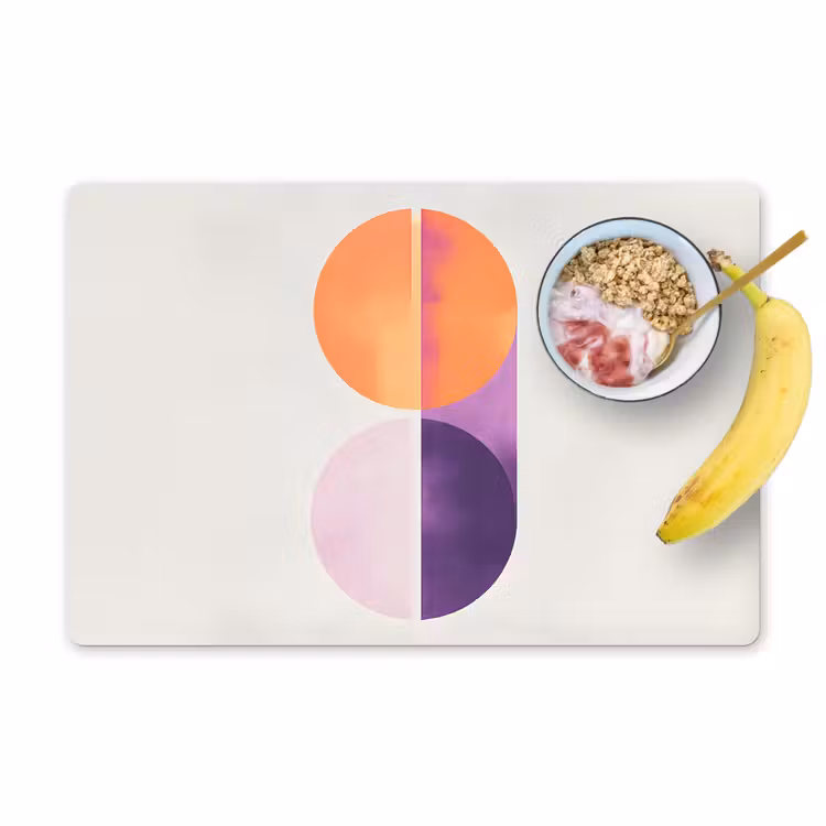 Placemat - 6 stuks - Cirkels - Abstract - Paars — 1