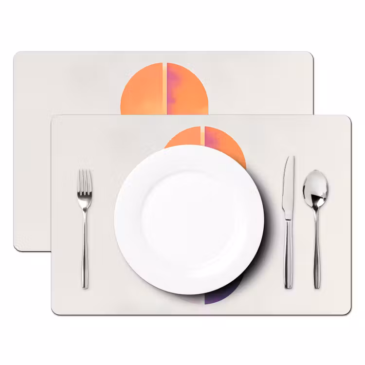 Placemat - 6 stuks - Cirkels - Abstract - Paars — 2