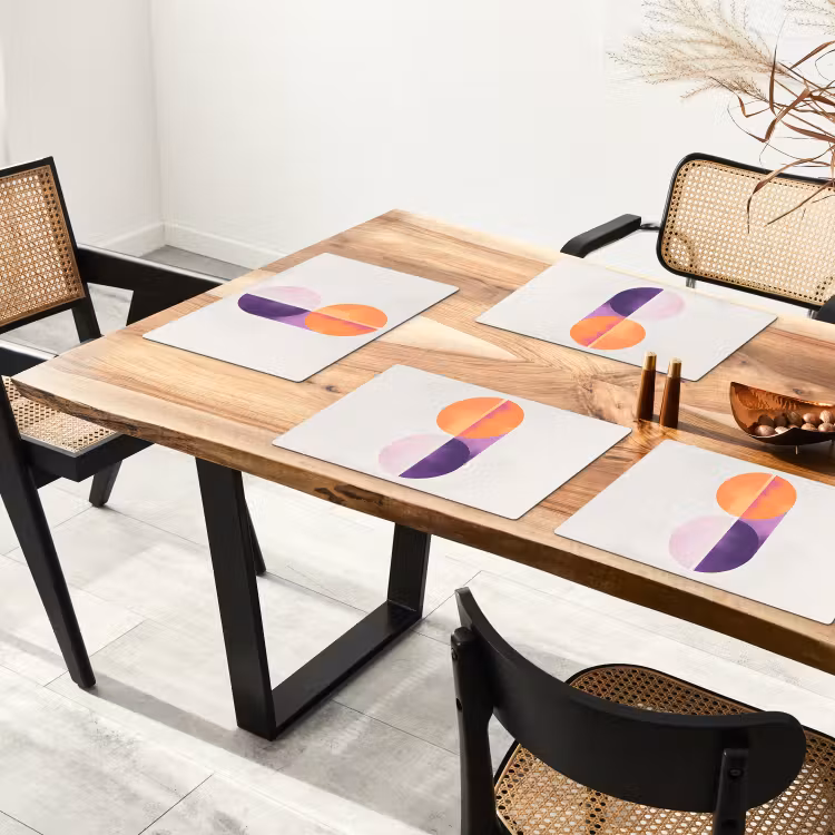 Placemat - 6 stuks - Cirkels - Abstract - Paars — 5