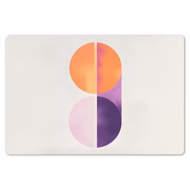 Placemat - 6 stuks - Cirkels - Abstract - Paars — 7