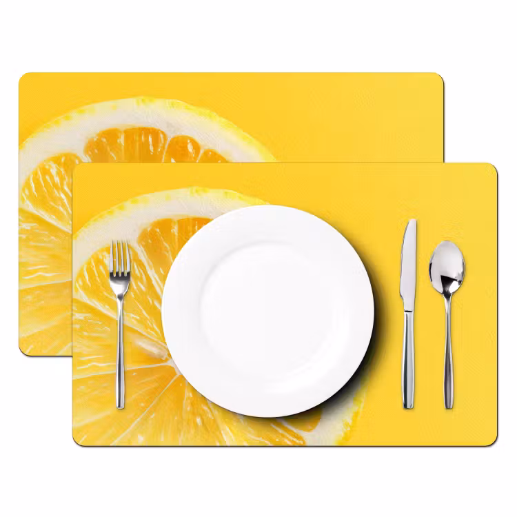 Placemat - 6 stuks - Citroen - Geel - Zonnig — 2