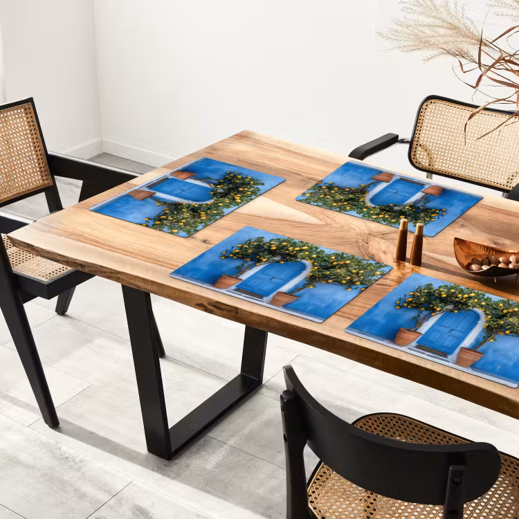 Placemat - 6 stuks - Citroenbomen - Geel - Deur - Potten — 5