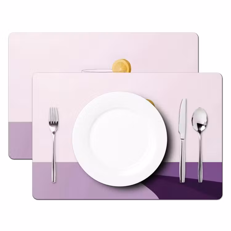 Placemat - 6 stuks - Cocktail - Paars - Minimalistisch - Citroen — 2