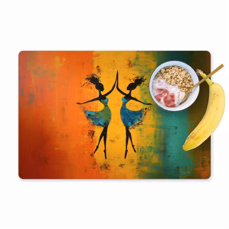 Placemat - 6 stuks - Dansen - Vrouwen - Verfstructuur — 1