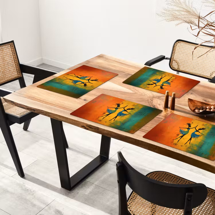Placemat - 6 stuks - Dansen - Vrouwen - Verfstructuur — 5
