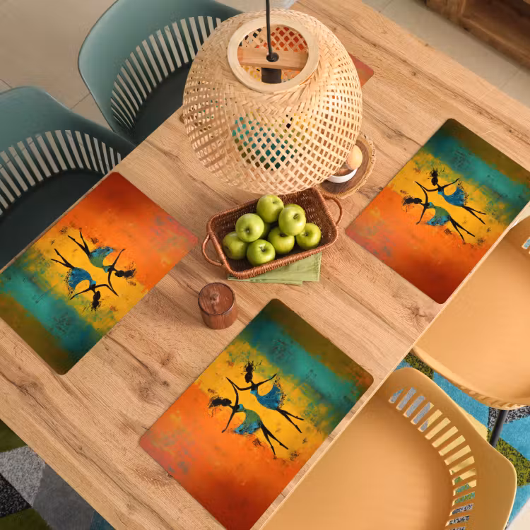 Placemat - 6 stuks - Dansen - Vrouwen - Verfstructuur — 6