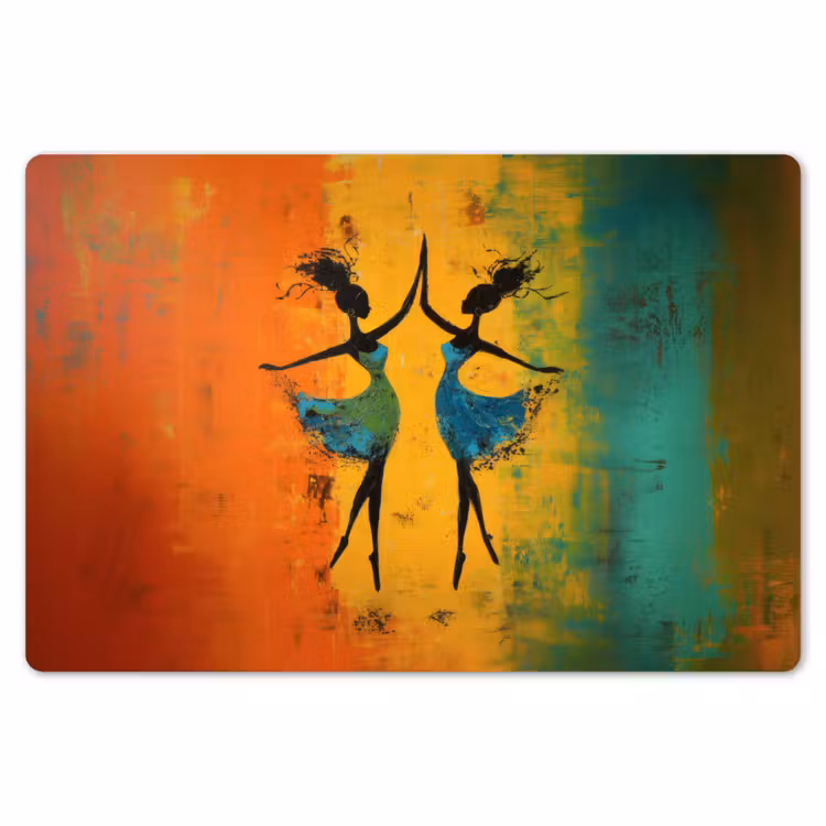 Placemat - 6 stuks - Dansen - Vrouwen - Verfstructuur — 7