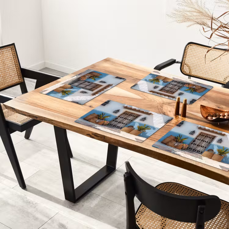 Placemat - 6 stuks - Deur - Manden - Planten — 5