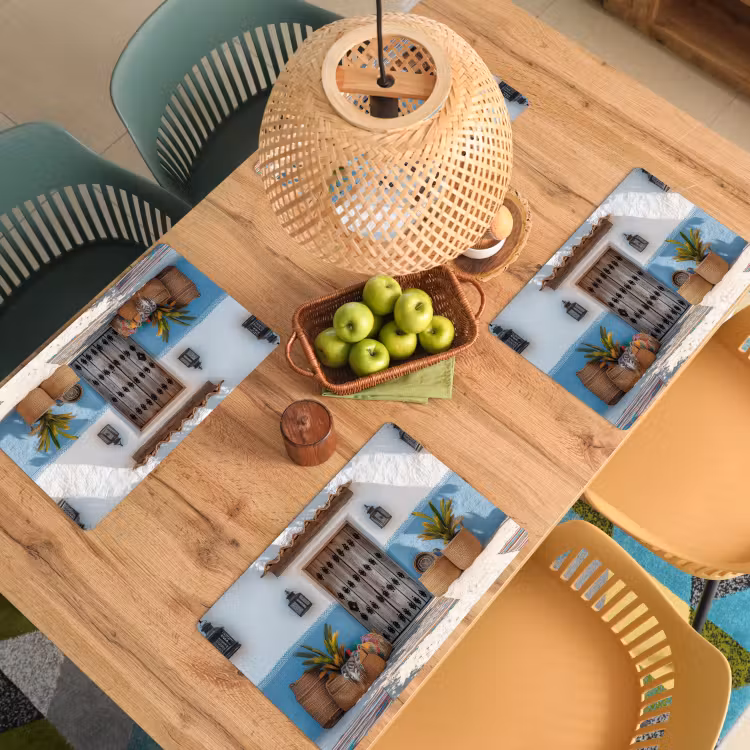 Placemat - 6 stuks - Deur - Manden - Planten — 6