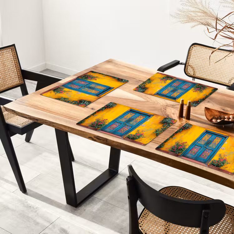 Placemat - 6 stuks - Deuren - Kleurrijk - Planten — 5