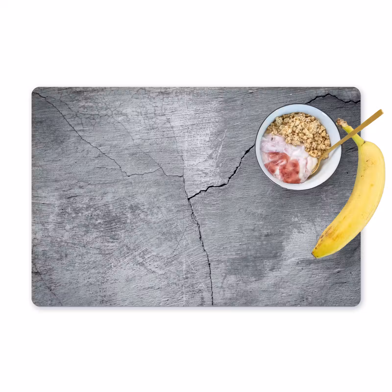 Placemat - 6 stuks - Beton - Grijs - Scheur — 1