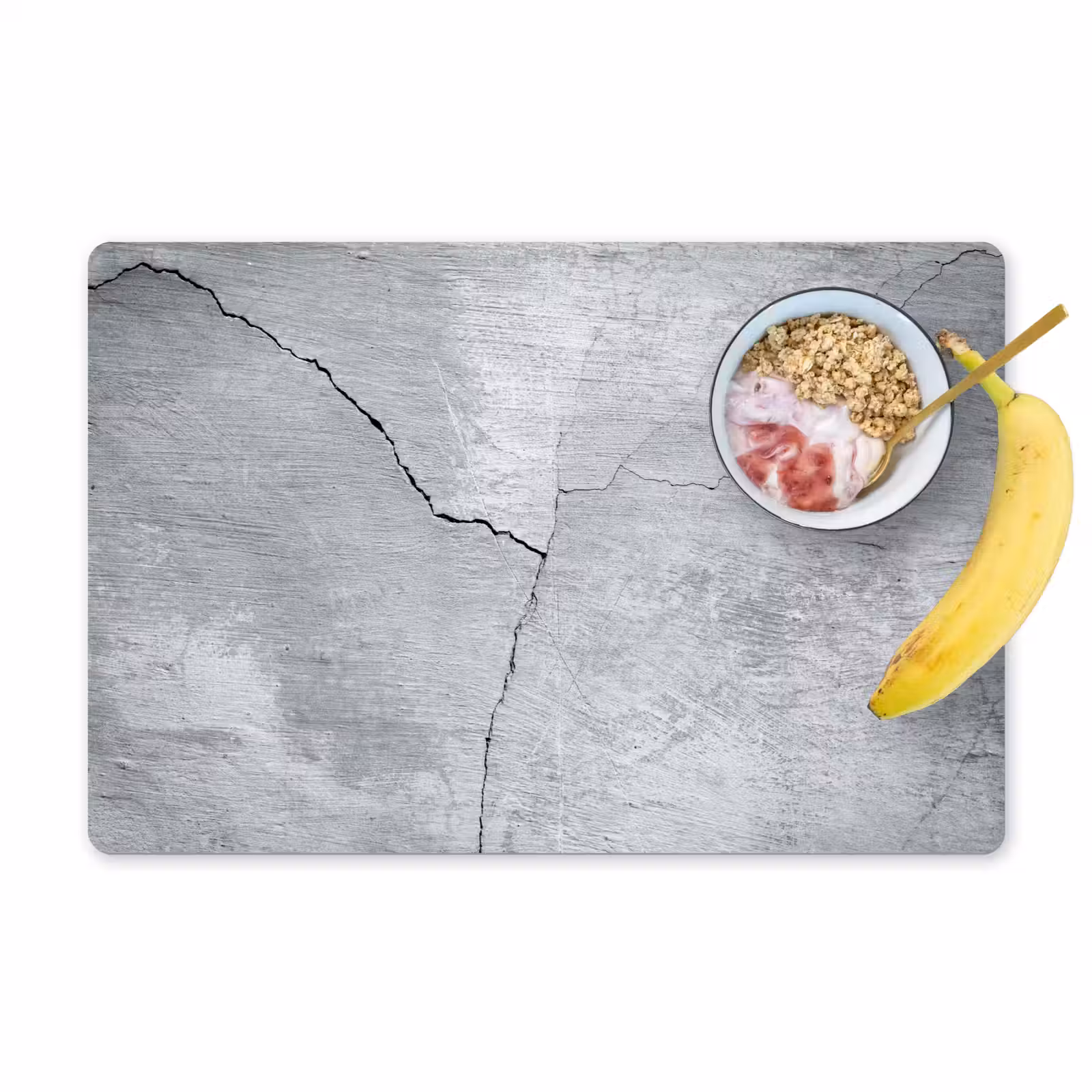 Placemat - 6 stuks - Beton - Scheur - Grijs — 1