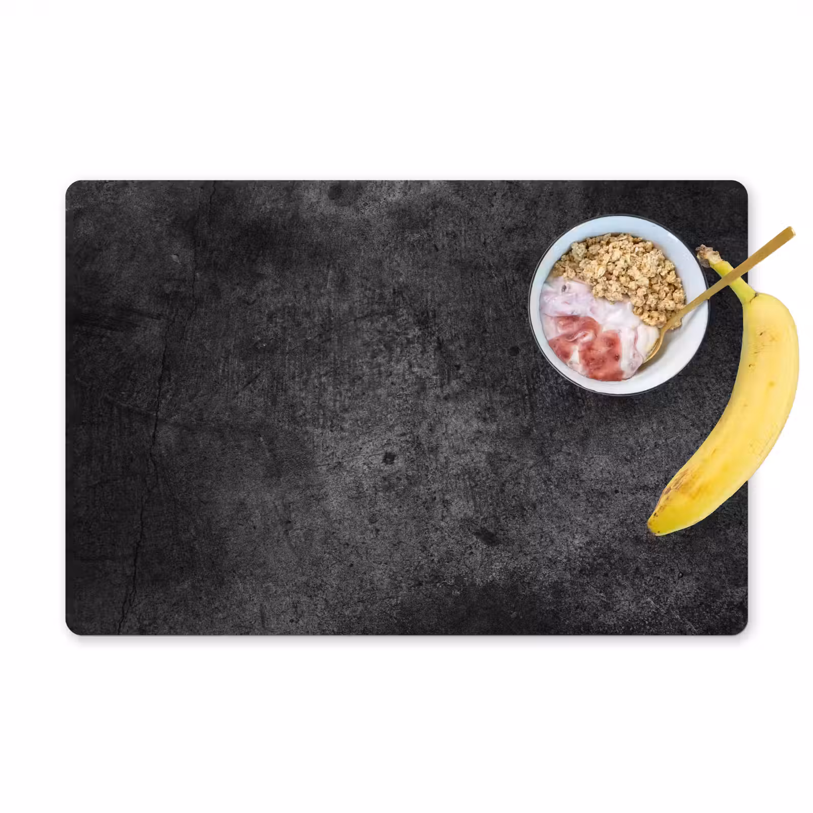 Placemat - 6 stuks - Beton - Structuur - Retro - Zwart - Grijs - Rustiek — 1