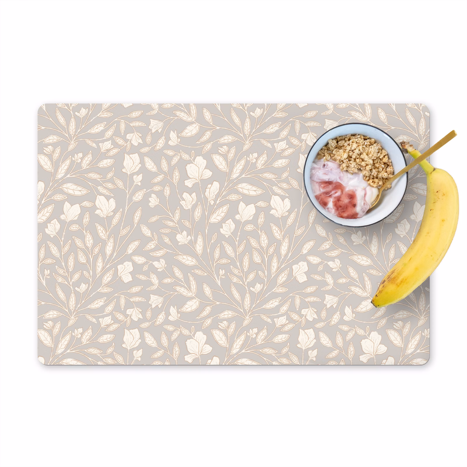 Placemat - 6 stuks - Bloemen - Steel - Blaadjes — 1