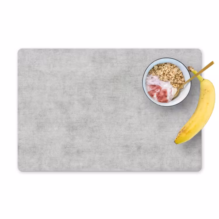 Placemat - 6 stuks - Beton - Grijs - Industrieel - Patroon — 1