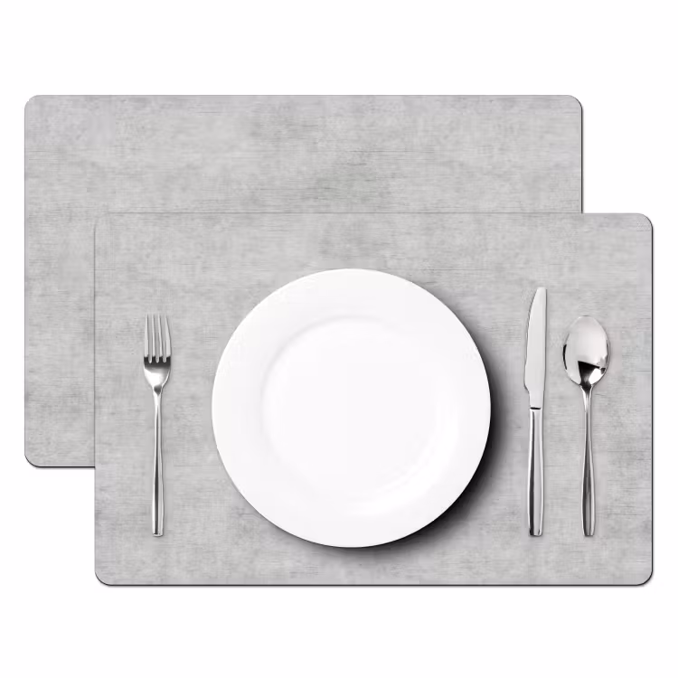 Placemat - 6 stuks - Beton - Grijs - Industrieel - Patroon — 2