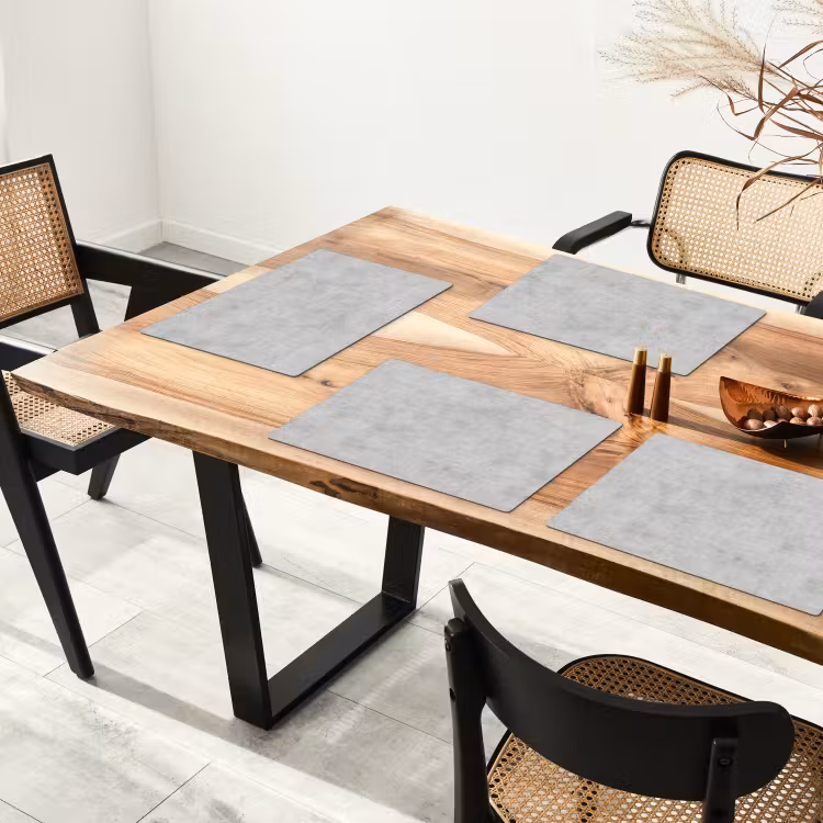 Placemat - 6 stuks - Beton - Grijs - Industrieel - Patroon — 5