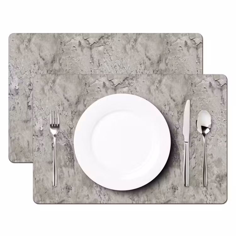 Placemat - 6 stuks - Beton - Grijs - Muur — 2