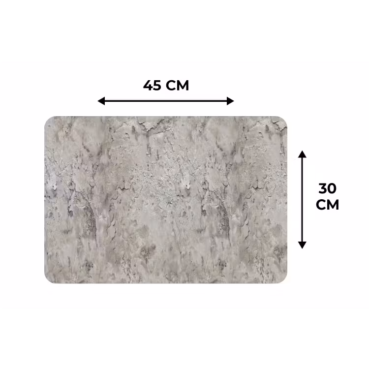 Placemat - 6 stuks - Beton - Grijs - Muur — 3