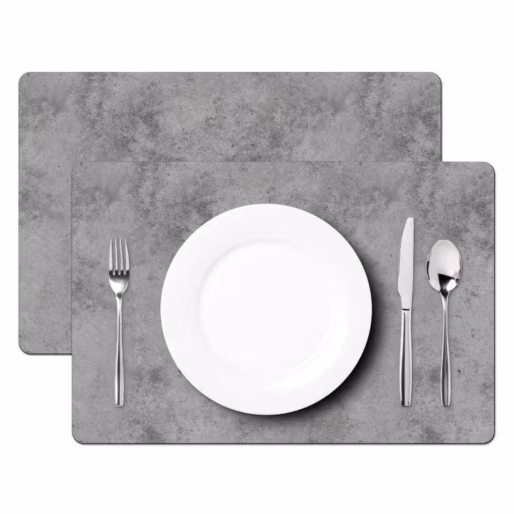 Placemat - 6 stuks - Beton - Grijs - Patronen — 2