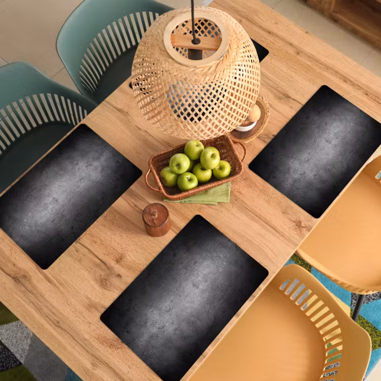 Placemat - 6 stuks - Beton - Grijs - Retro - Cement - Textuur — 6