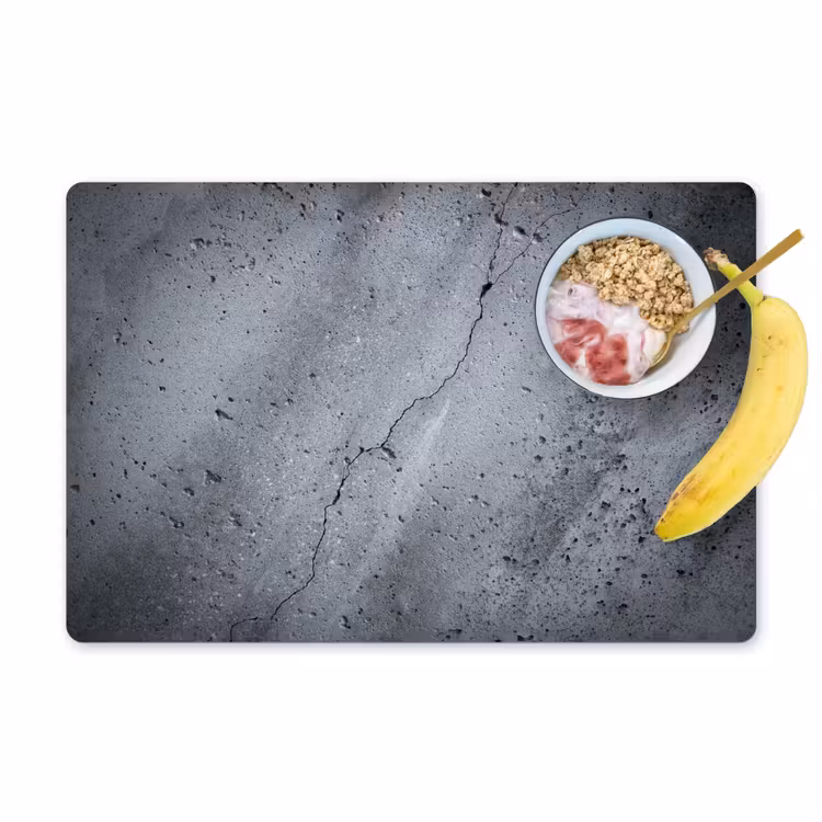 Placemat - 6 stuks - Beton - Grijs - Scheur — 1