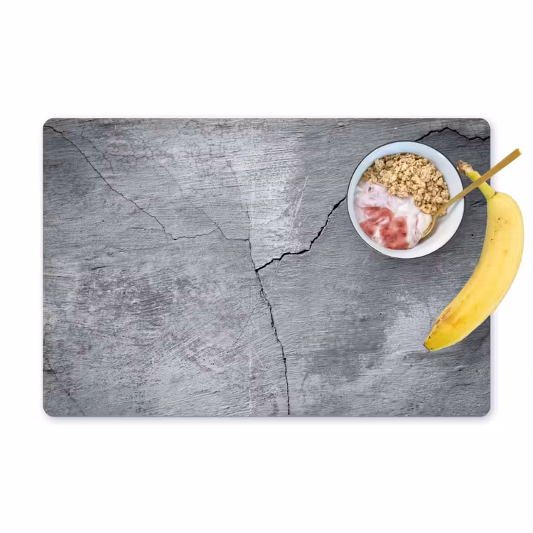 Placemat - 6 stuks - Beton - Grijs - Scheur — 1