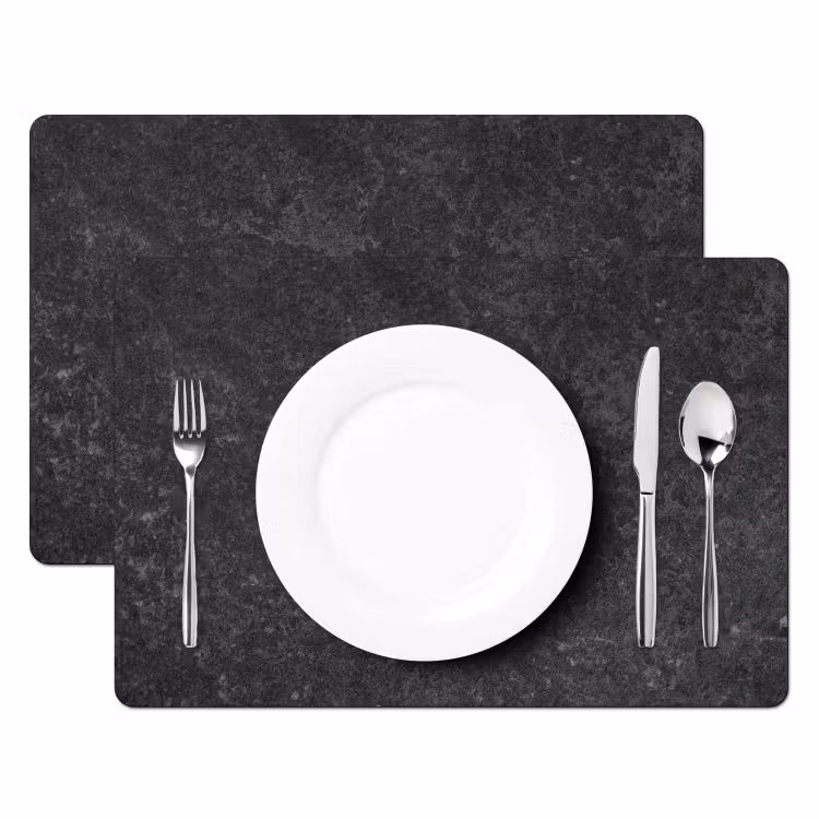 Placemat - 6 stuks - Beton - Grijs - Textuur - Retro - Industrieel — 2