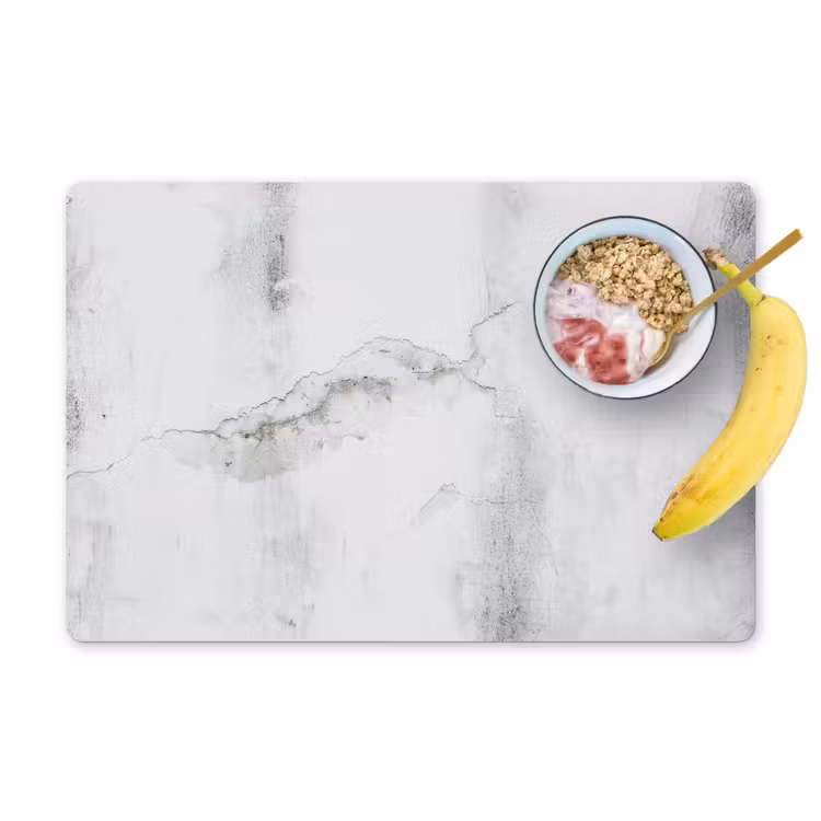 Placemat - 6 stuks - Beton - Grijs - Wit — 1