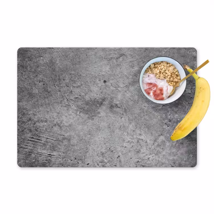 Placemat - 6 stuks - Beton - Leisteen - Grijs -Betonstructuur — 1