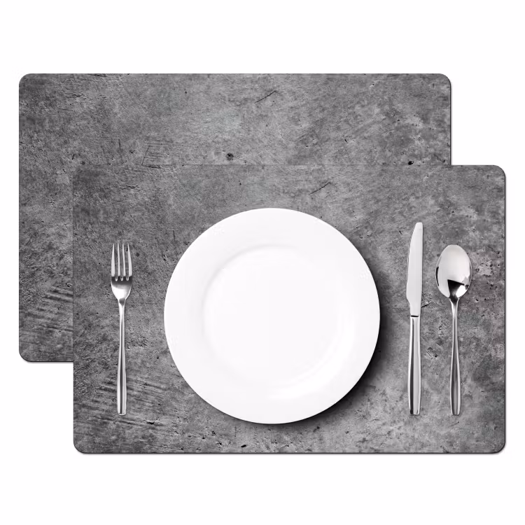 Placemat - 6 stuks - Beton - Leisteen - Grijs -Betonstructuur — 2