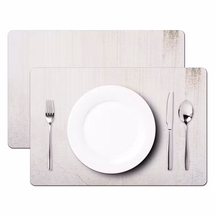 Placemat - 6 stuks - Beton - Muur - Wit — 2