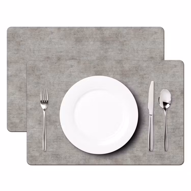 Placemat - 6 stuks - Beton - Oud - Grijs - Patronen — 2