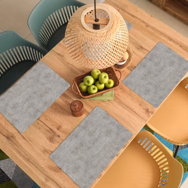 Placemat - 6 stuks - Beton - Oud - Grijs - Patronen — 6