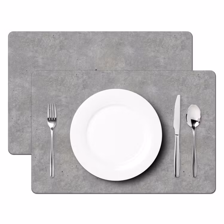 Placemat - 6 stuks - Beton - Patronen - Industrieel — 2